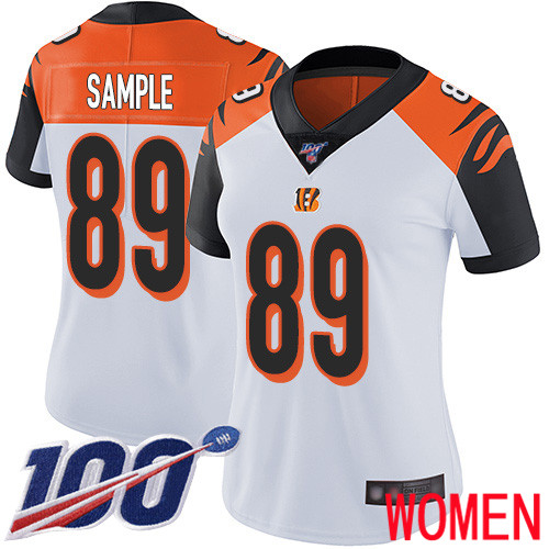 Cincinnati Bengals Limited White Women Drew Sample Road Jersey NFL Footballl #89 100th Season Vapor Untouchable